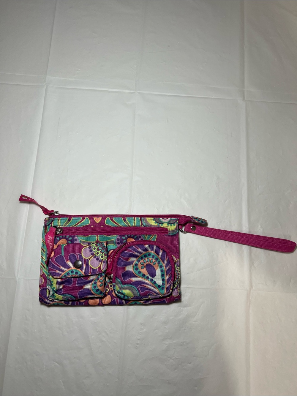 Lily Bloom Floral Themed Wristlet Bag ~ Multi-Pocket
